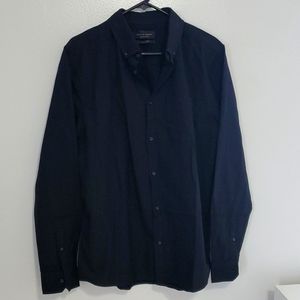 Mens Cotton on Garments long sleeve button down black shirt size XL New